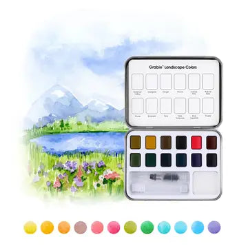 Watercolor Pocket Set of 12 with Brush