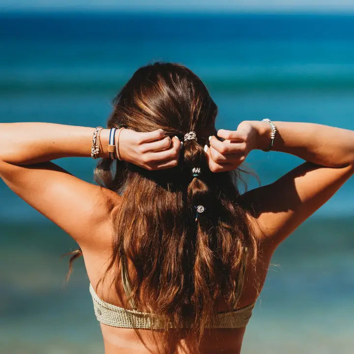 "Anchor" Nautical Colors with Anchor Charm Hair Tie Bracelets