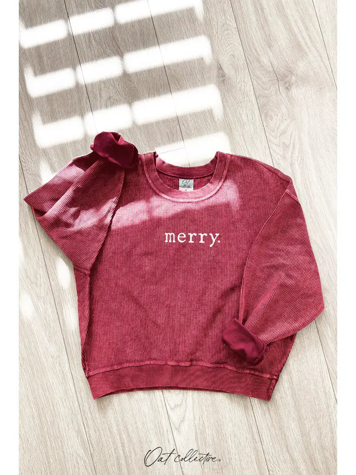 Merry. Cropped Thermal Vintage Pullover