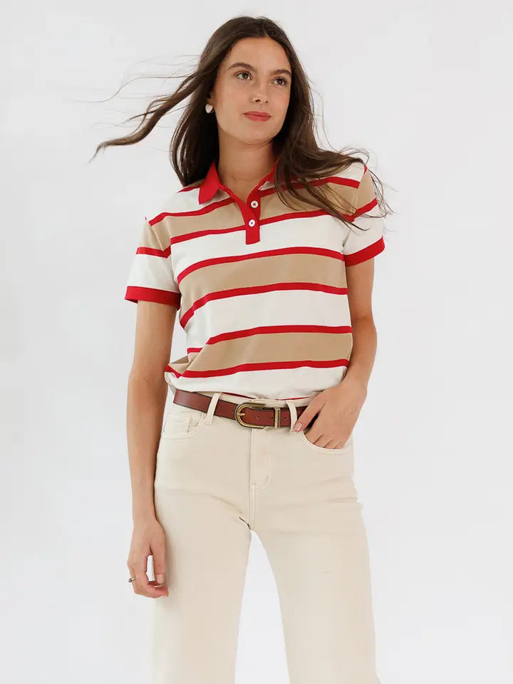 Pep Club Short Sleeve Polo Top