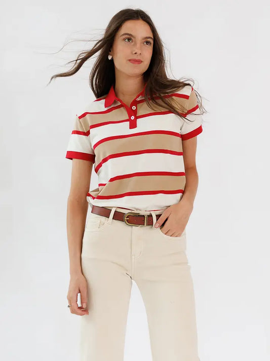 Pep Club Short Sleeve Polo Top