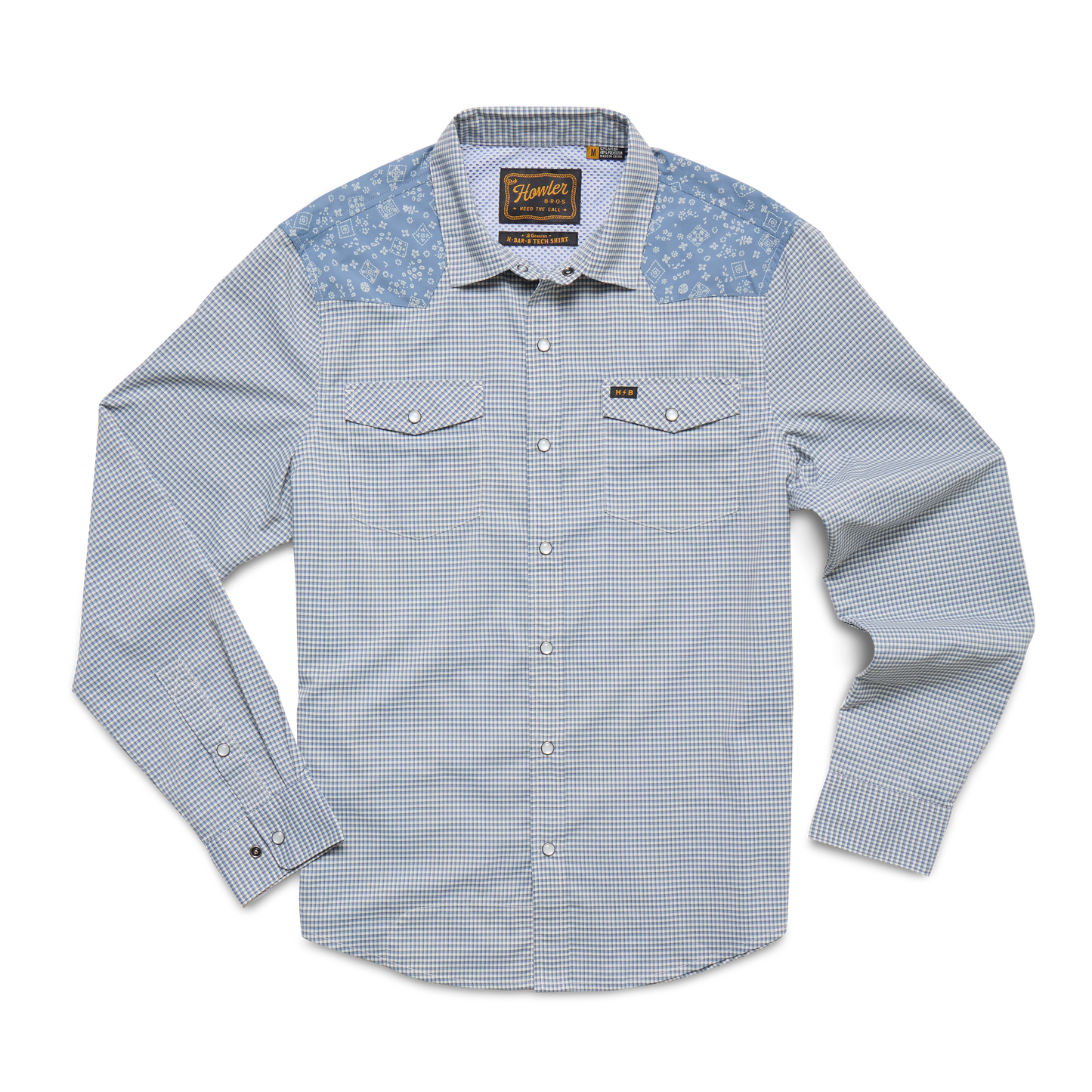 H Bar B Tech Longsleeve Wild Rag:Blue Mirage