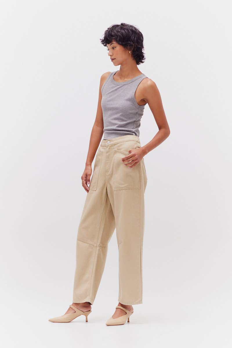 Curved Denim Pants