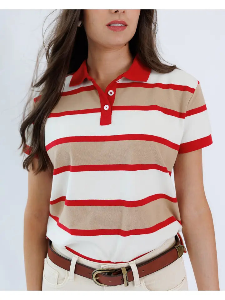 Pep Club Short Sleeve Polo Top