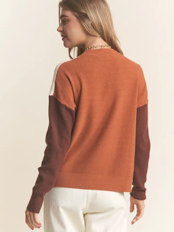 Color Block Soft Knit Sweater