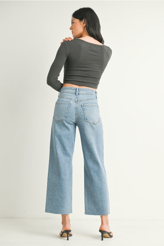 Utility Pocket Wide Leg Jean