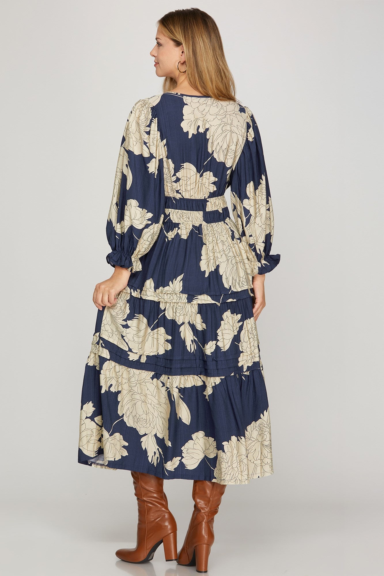 Navy Floral Maxi Dress