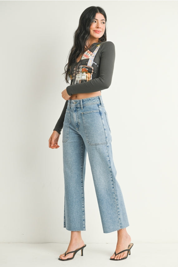 Utility Pocket Wide Leg Jean