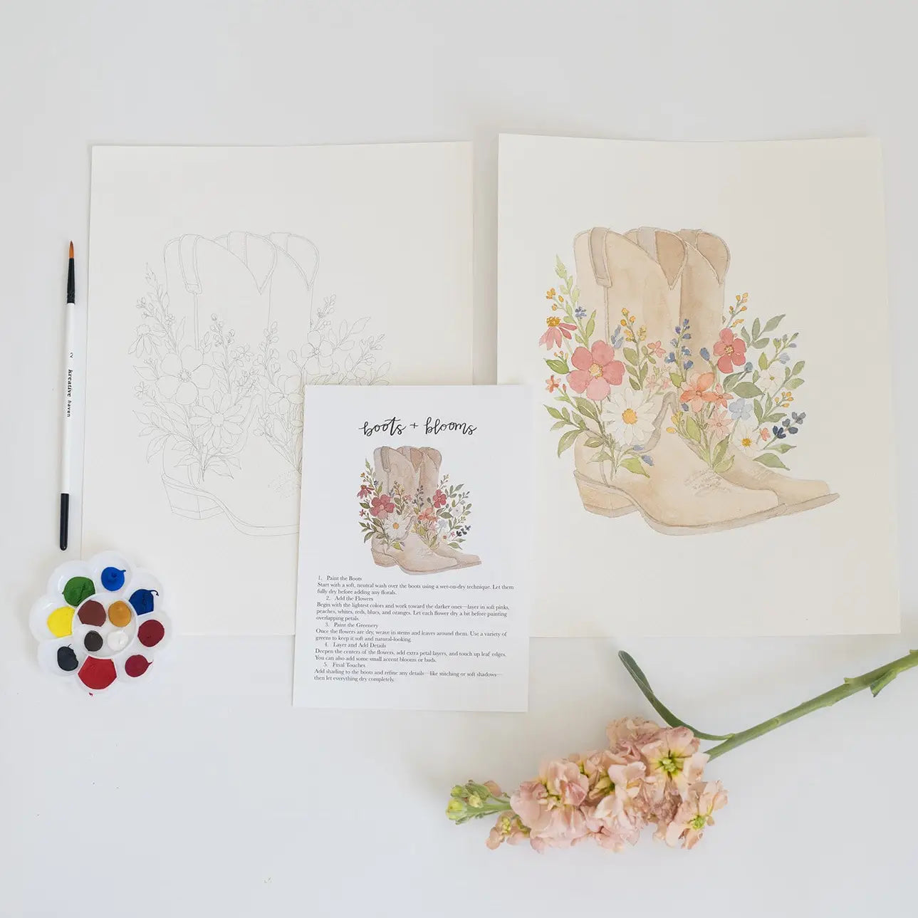 Boots and Blooms Watercolor Kit