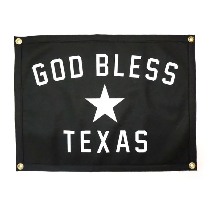 God Bless Texas Camp Flag