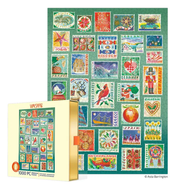 Seasonal Stamps 1000 Piece Christmas Puzzle