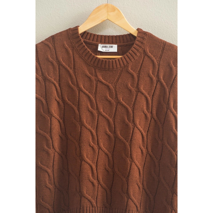 Sleeveless Oversized Cable Knit Sweater Vest