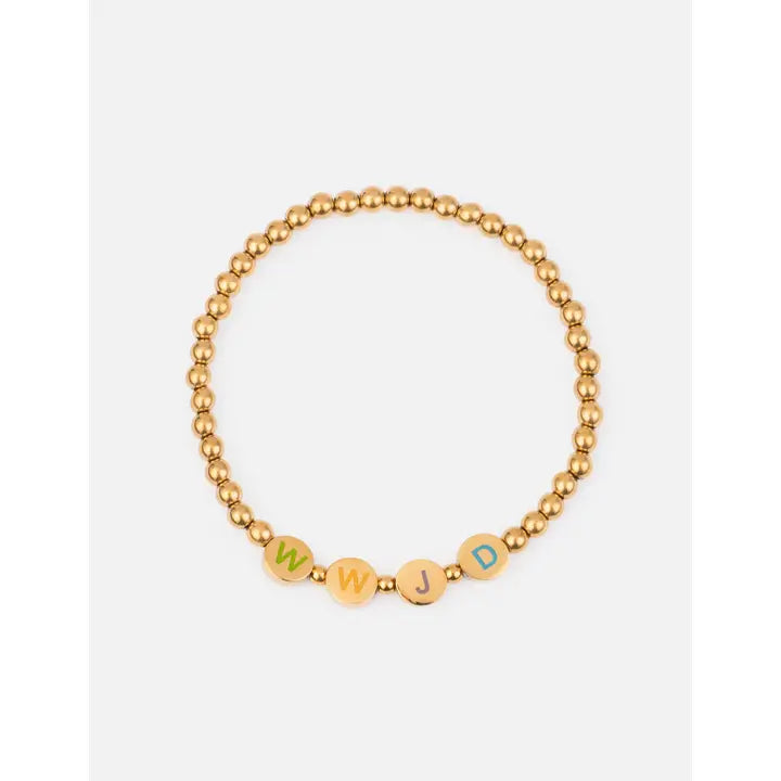 Gold WWJD Letter Bracelet