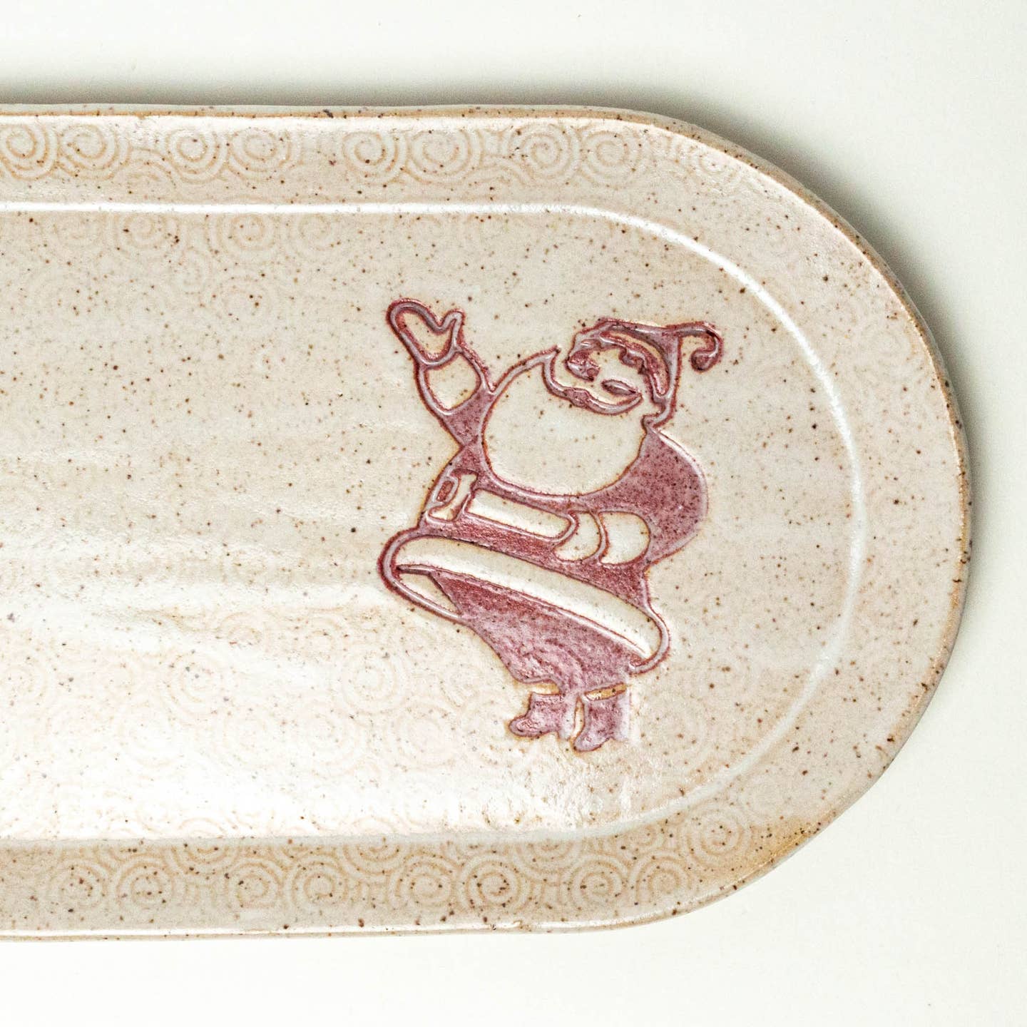 Santa Handmade Ceramic 10" Platter