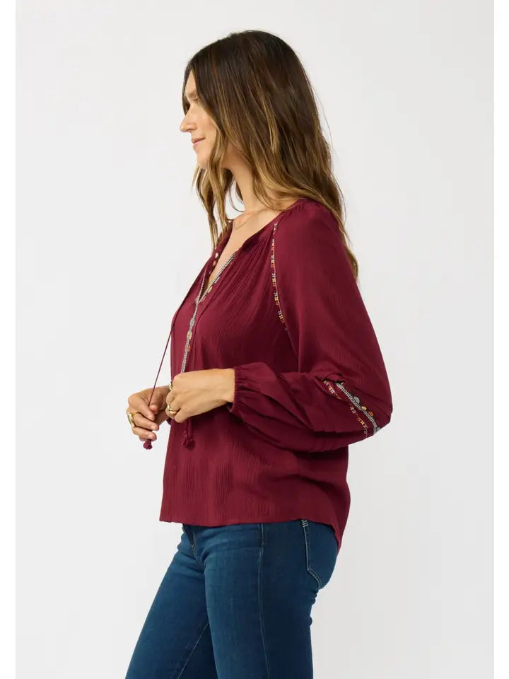 Embroidered Raglan Blouse
