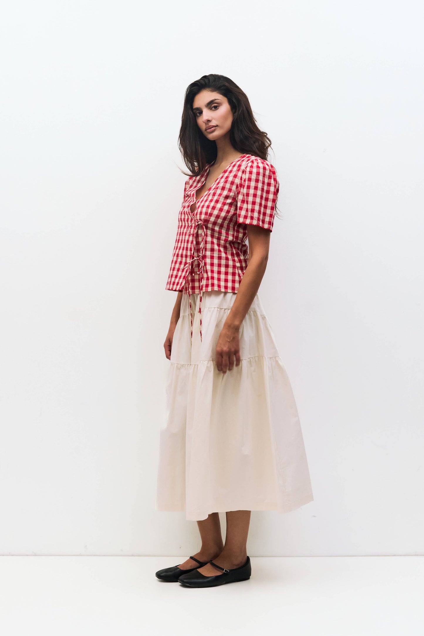 The Bridget Top | Gingham Tie Front Blouse