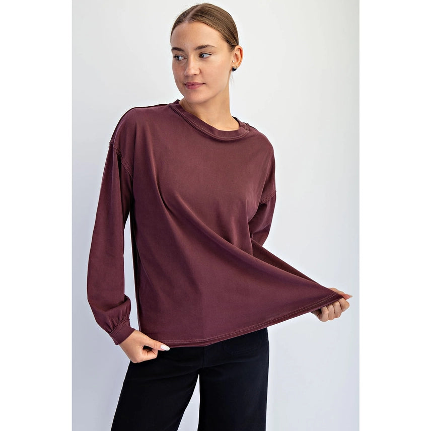 Washed Raw Edge Crew