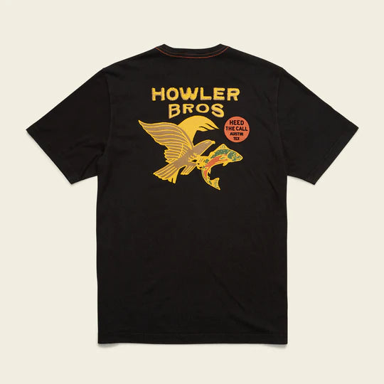 Cotton Pocket T-Shirt- Osprey Prey: Black