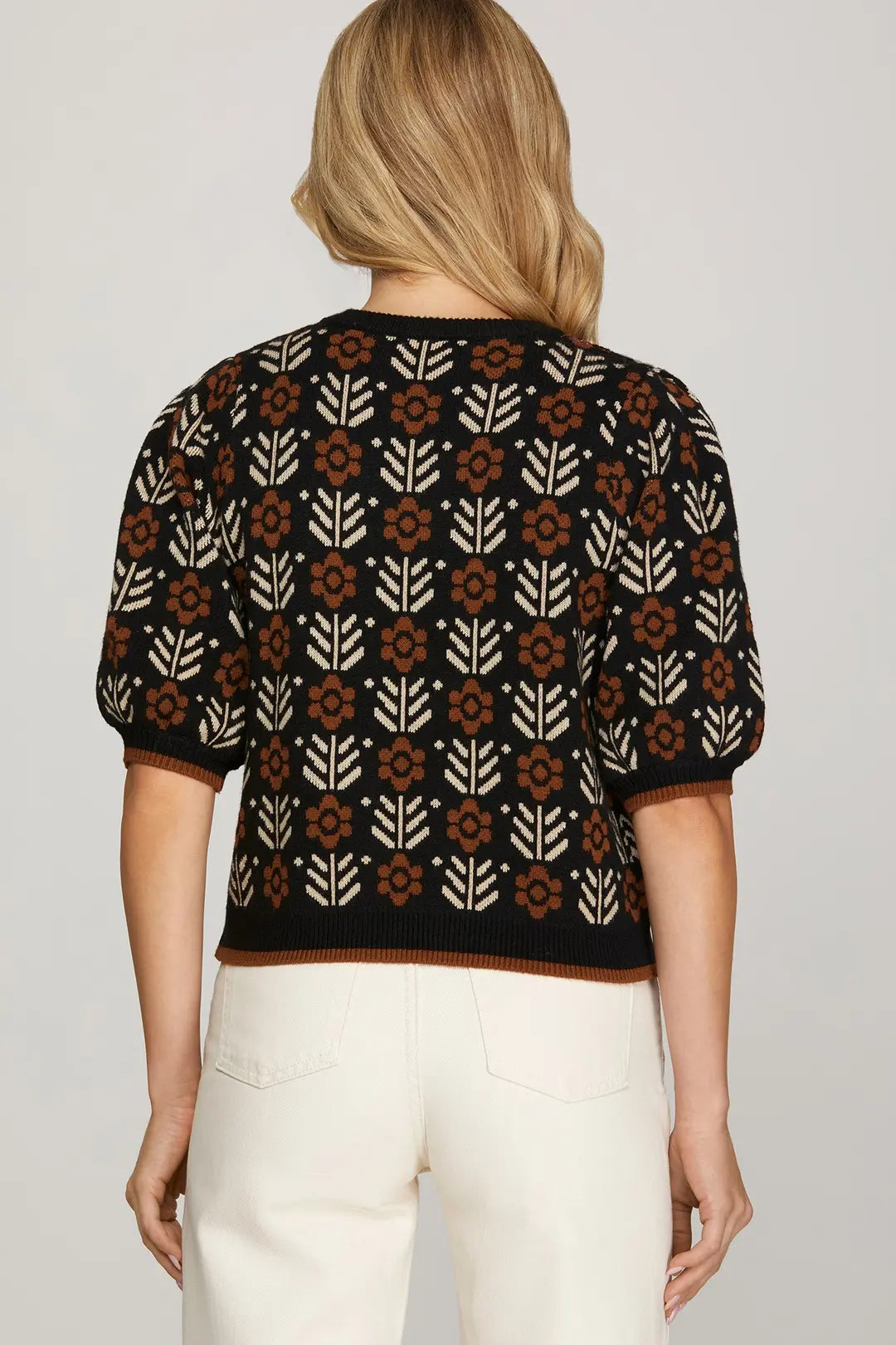 Floral Print Sweater