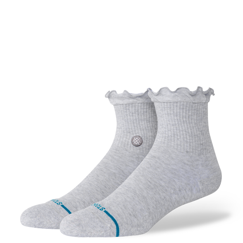 Ruffle Icon Quarter Socks - Heather Grey