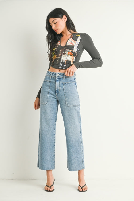 Utility Pocket Wide Leg Jean