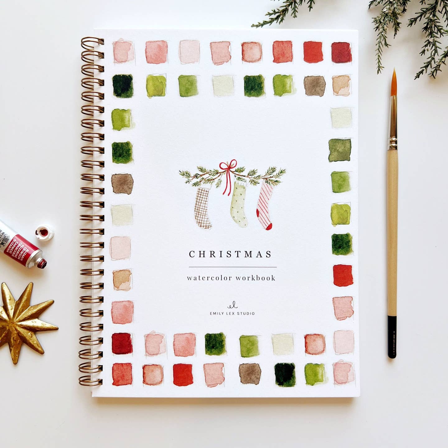 Christmas Theme Watercolor Workbooks