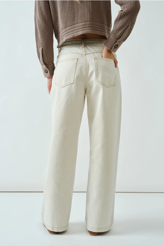 Drawstring Waist Straight Leg Jeans