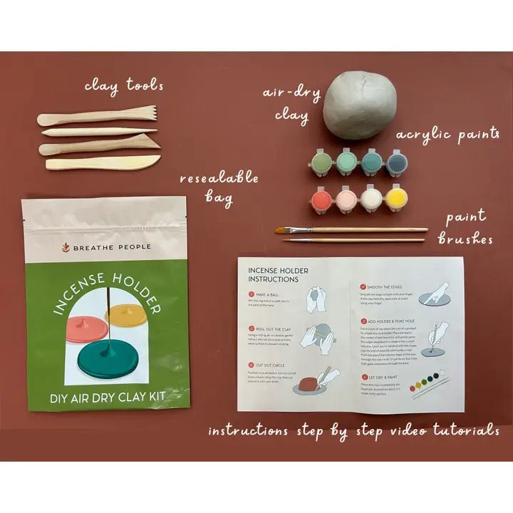 DIY Air Dry Clay Kit- Incense Holder