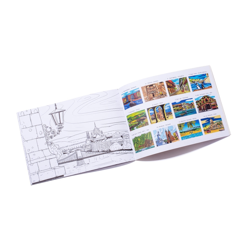 Recycled Paper World Travel Coloring Book