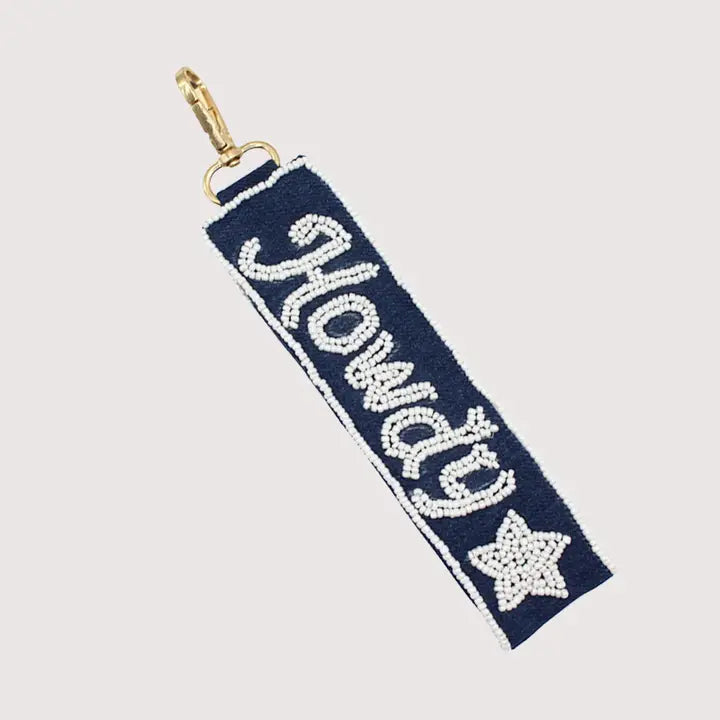 Howdy Beaded Keychain Strap