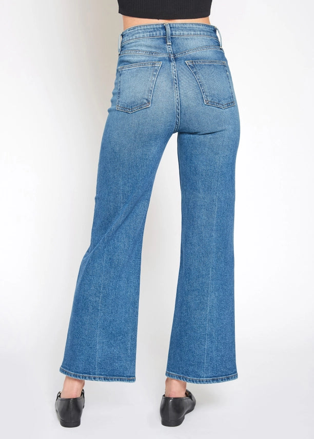 Queen High Rise Crop Wide Leg Jeans