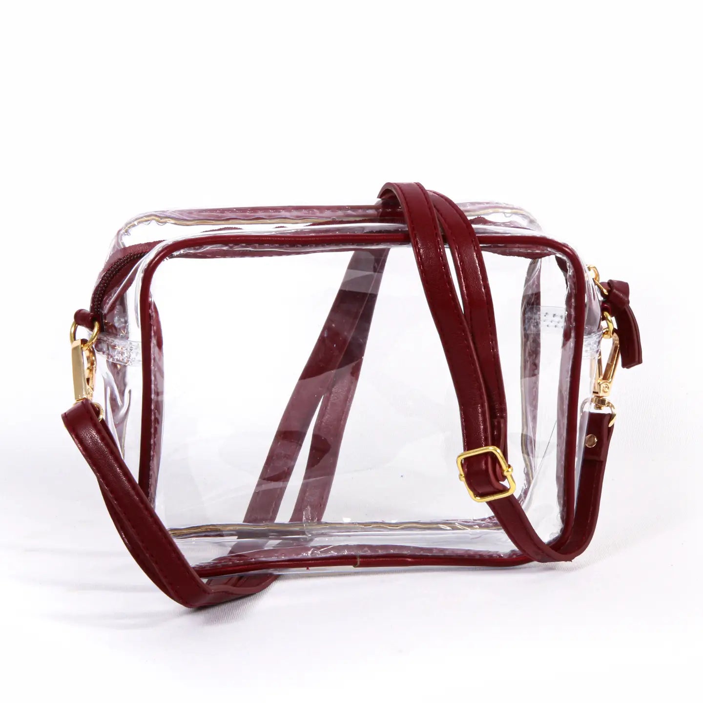 Bridget Clear Purse with Vegan Leather Trim and Straps