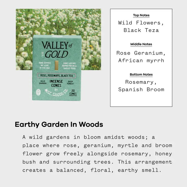 Incense Cones- Valley of Gold