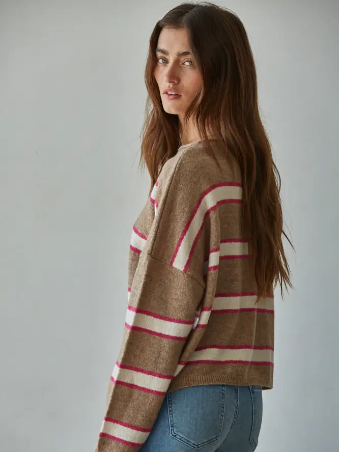 Striped Wool Blend Sweater