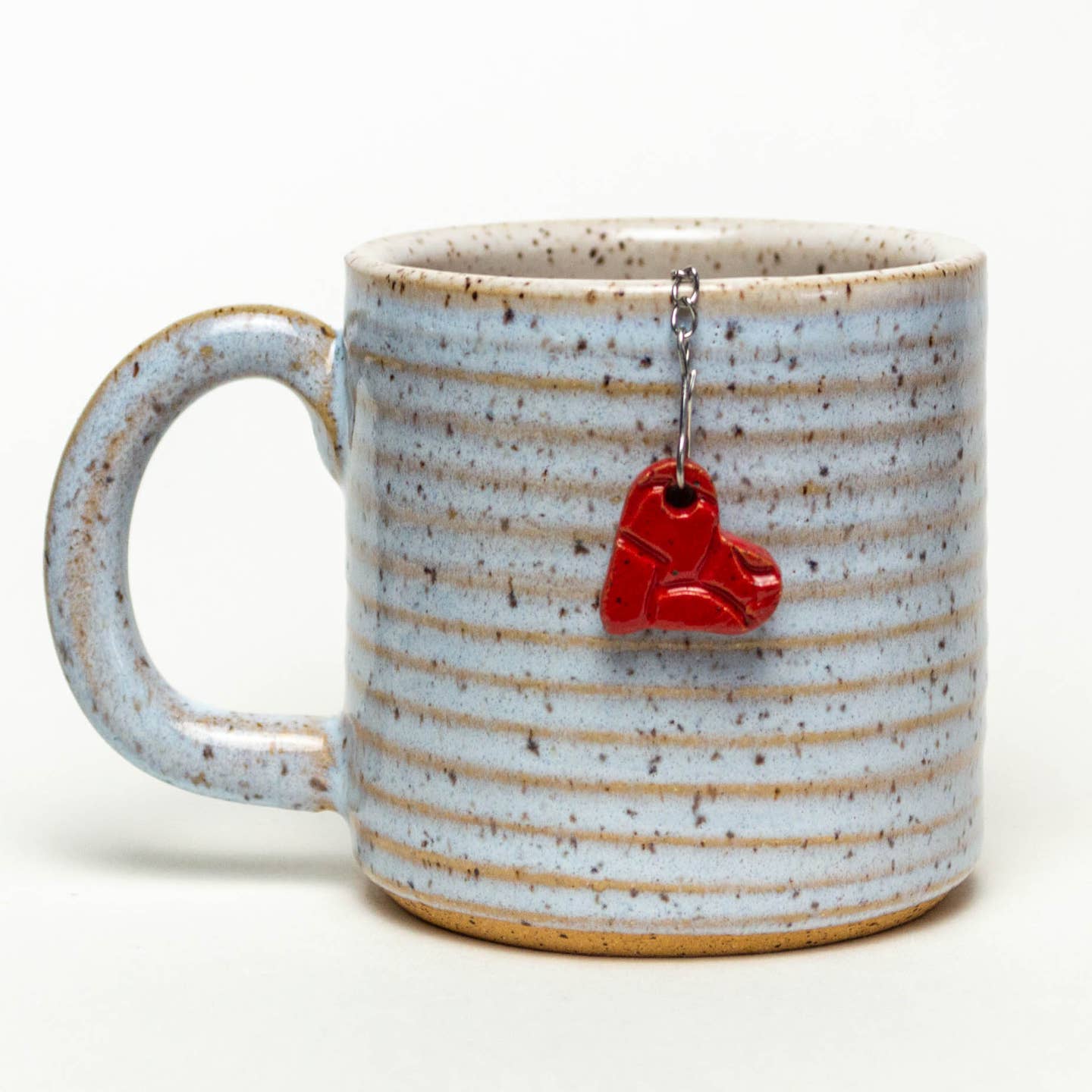 Handmade Ceramic Heart Charm Tea Ball Infuser/Steeper