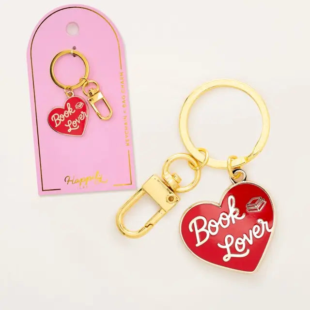 Book Lovers Heart Bag Charm