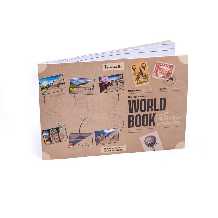 Recycled Paper World Travel Coloring Book