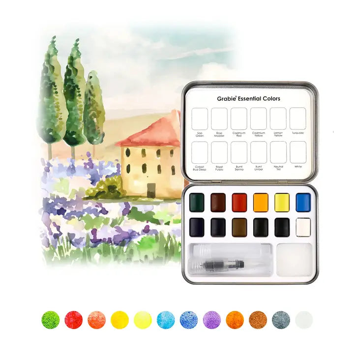 Watercolor Pocket Set of 12 with Brush