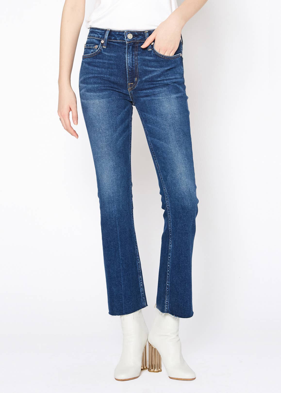 Noend Denim Farrah Mid Rise Kick Flare: Westport