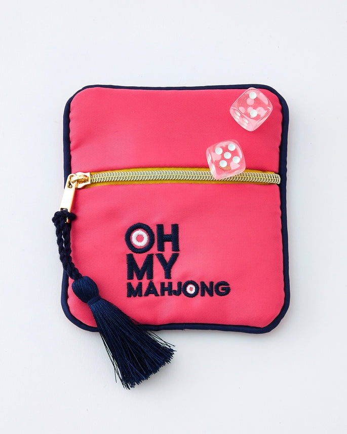 Mahjong Pink Coin & Dice Bag