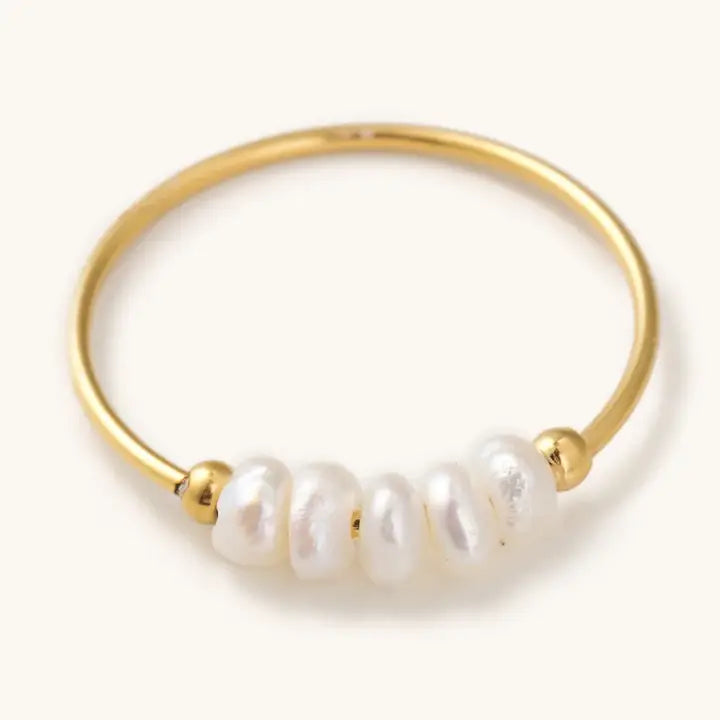 Polly Pearl Ring - Gold