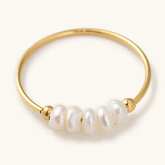 Polly Pearl Ring - Gold