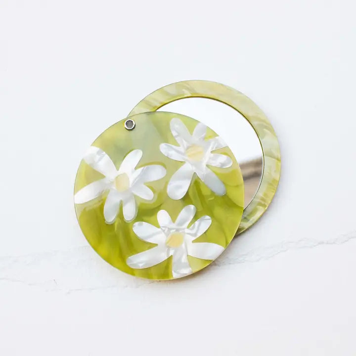 Eco Acetate Daisy Compact Mirror