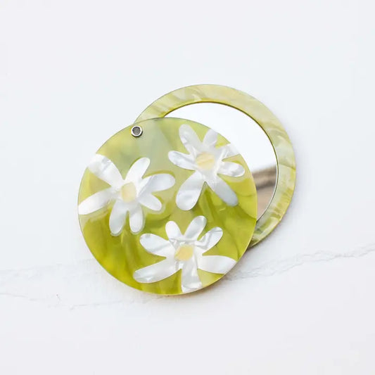 Eco Acetate Daisy Compact Mirror