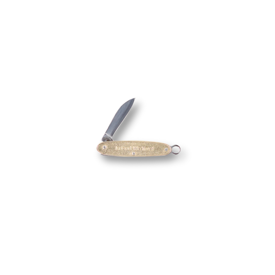 1101SSB Coined Brass Keychain Knife