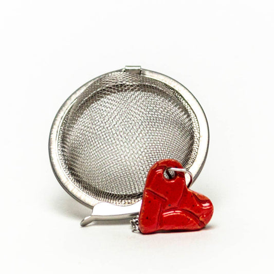 Handmade Ceramic Heart Charm Tea Ball Infuser/Steeper