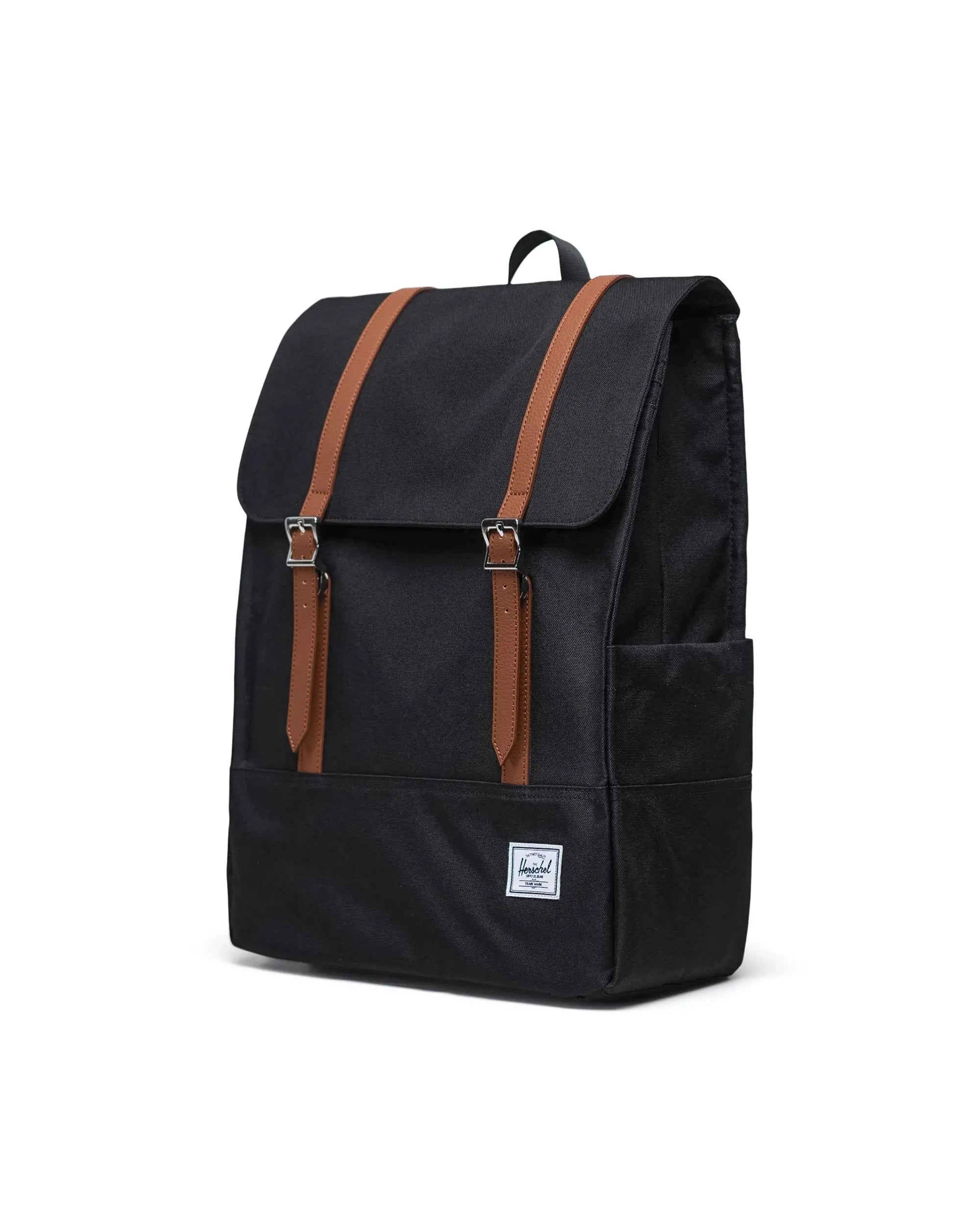 Herschel black outlet leather backpack