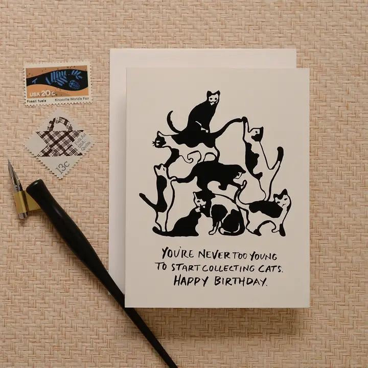 Cat Tower Birthday Greeting Card