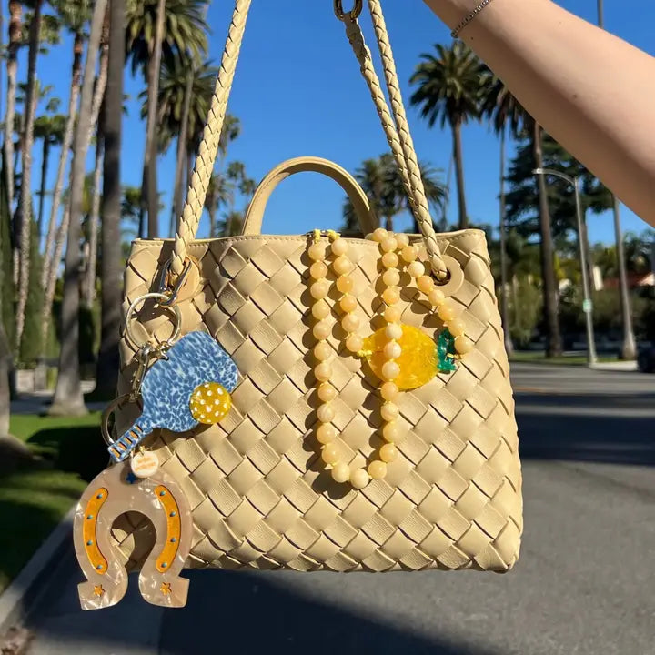 Hand-Painted Pickleball Bag Charm & Keychain