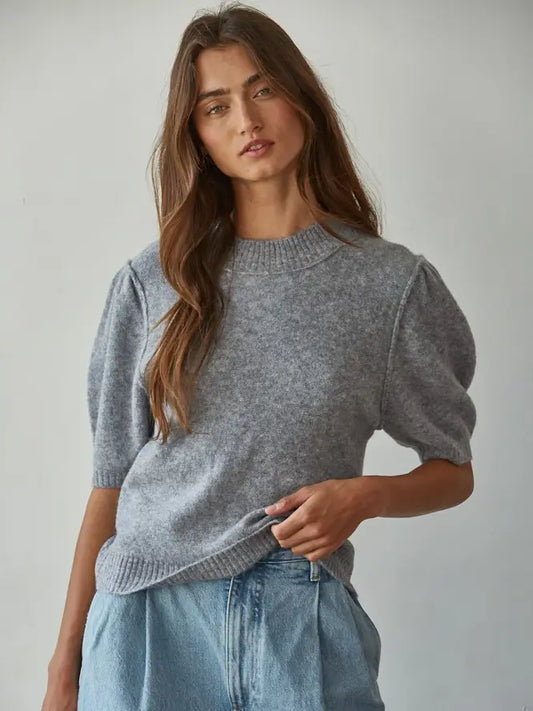 Puffed Short Sleeve Sweater